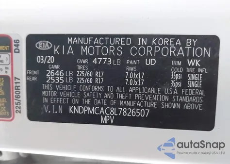 2020 Kia Sportage Lx from USA, damaged, VIN KNDPMCAC8L7826507